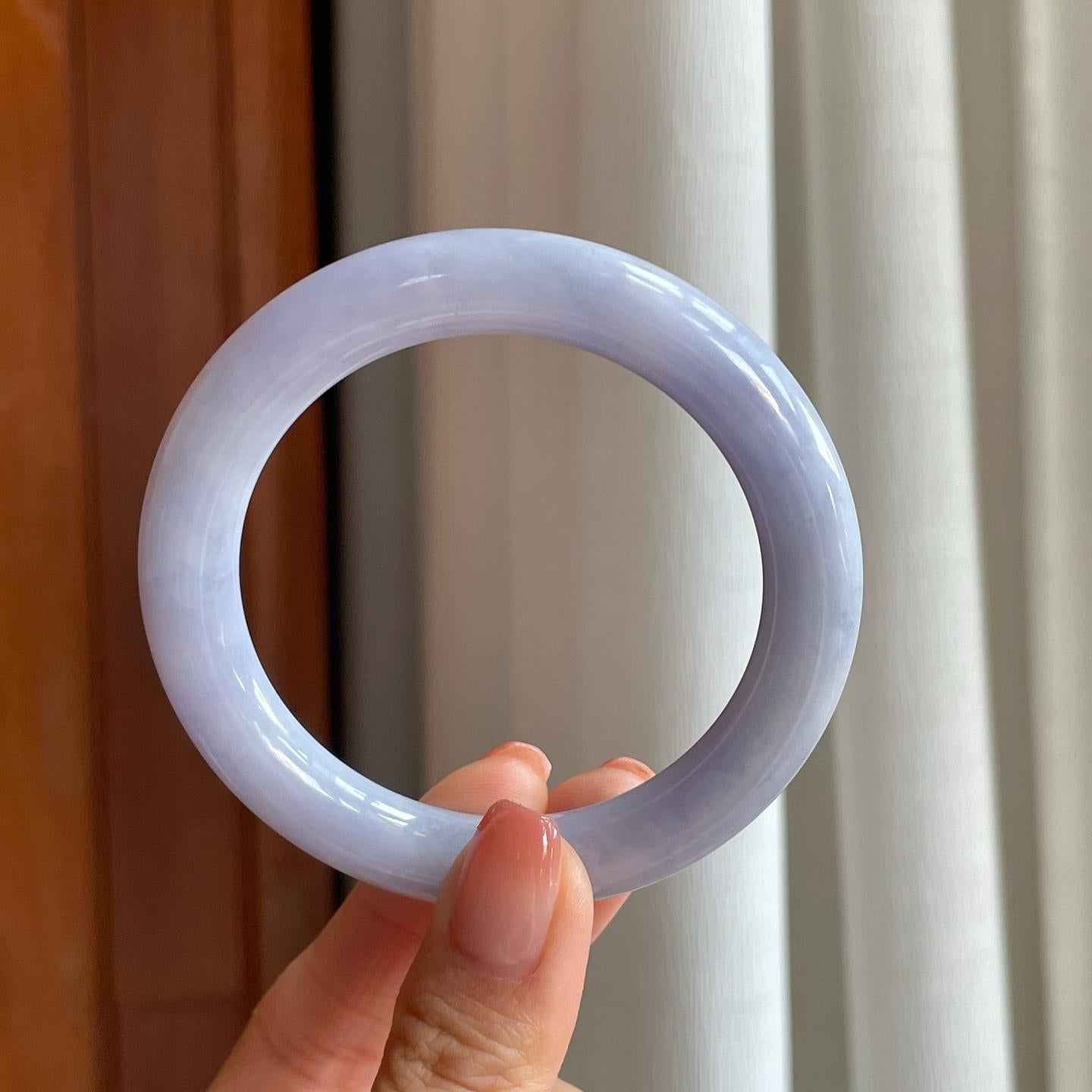 糯冰紫罗兰翡翠圆条手镯（54.5mm）（yc310298）