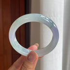 冰种淡春彩翡翠平安镯（55.2mm）（yc423074）