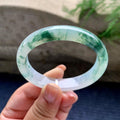 糯冰种飘绿花贵妃手镯 55.6圈口 天然缅甸A货翡翠（yc493658）