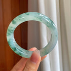 冰种飘花翡翠平安镯（56mm）（yc310934）