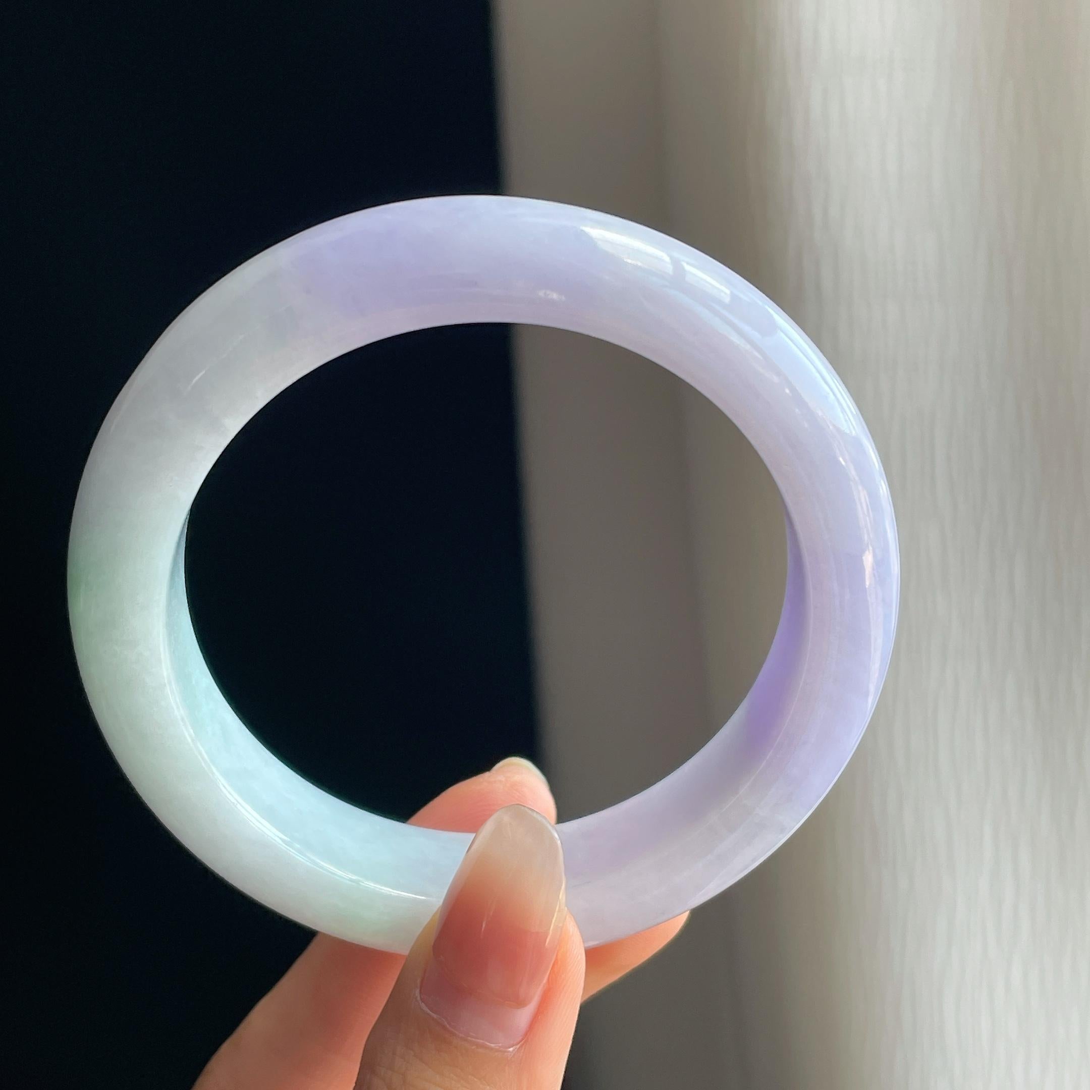 糯冰紫罗兰翡翠平安镯（60mm)（yc334678）