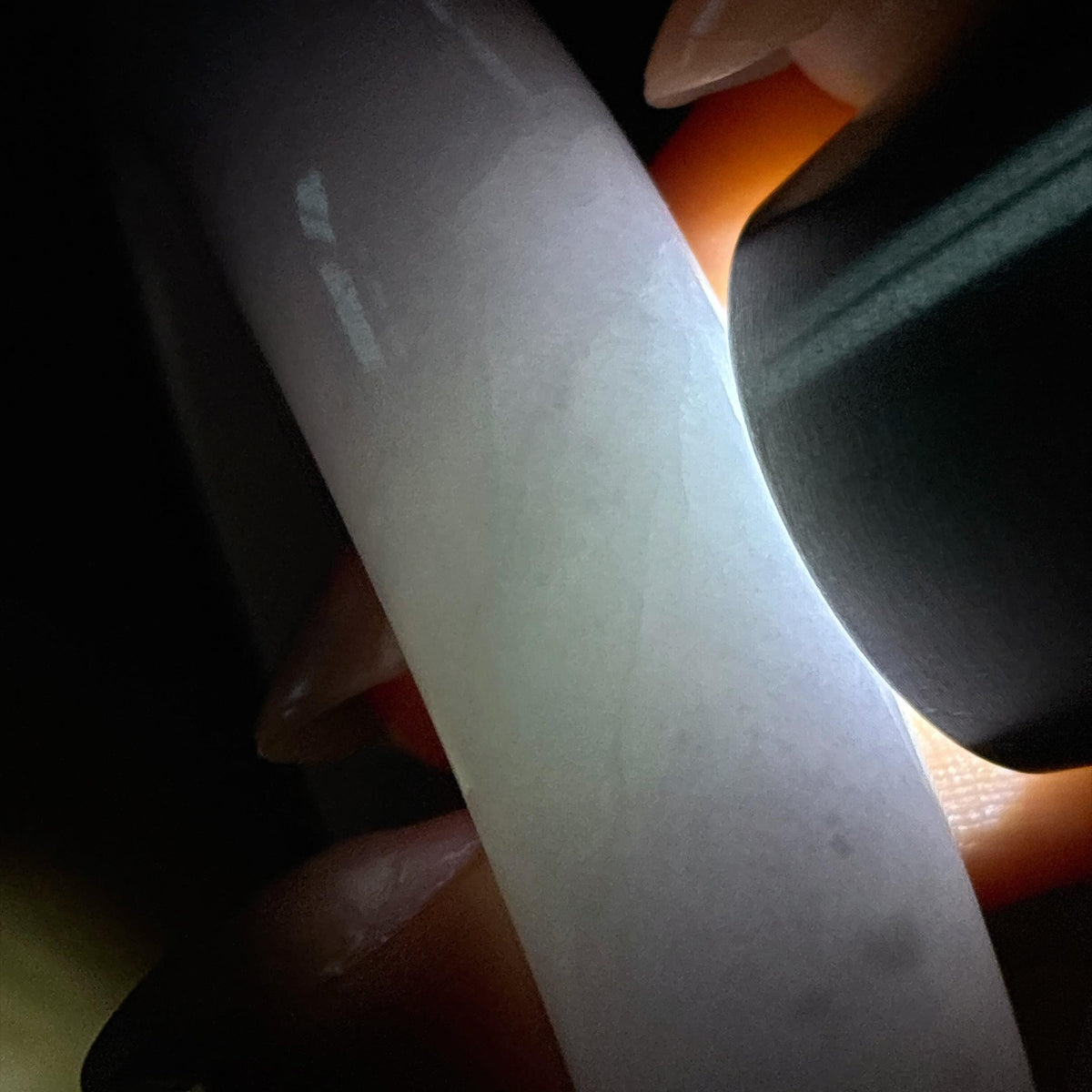 糯冰春带彩正圈平安镯 54圈（yc726674）