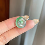 冰种带色飘花翡翠平安（yc265155）