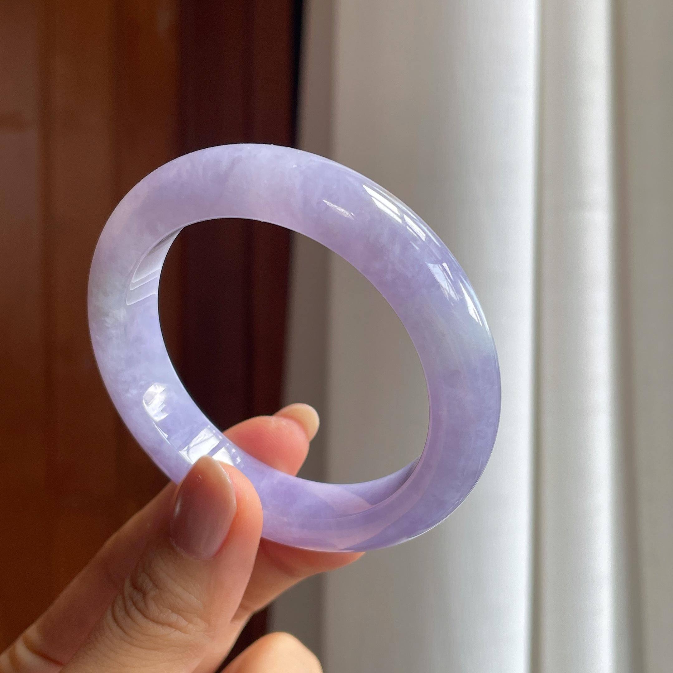 糯冰紫罗兰翡翠平安镯（54mm）（yc406270）