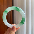 糯冰飘花翡翠圆条手镯（56mm）（yc279296）