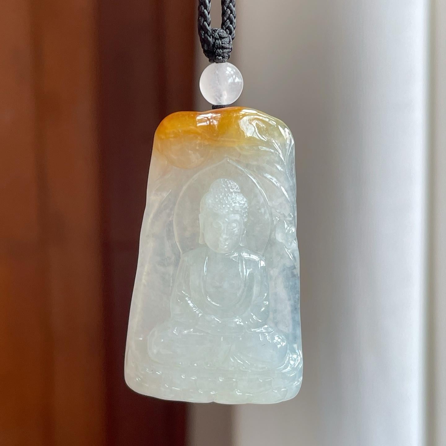 糯冰黄翡翡翠大日如来（yc266468）