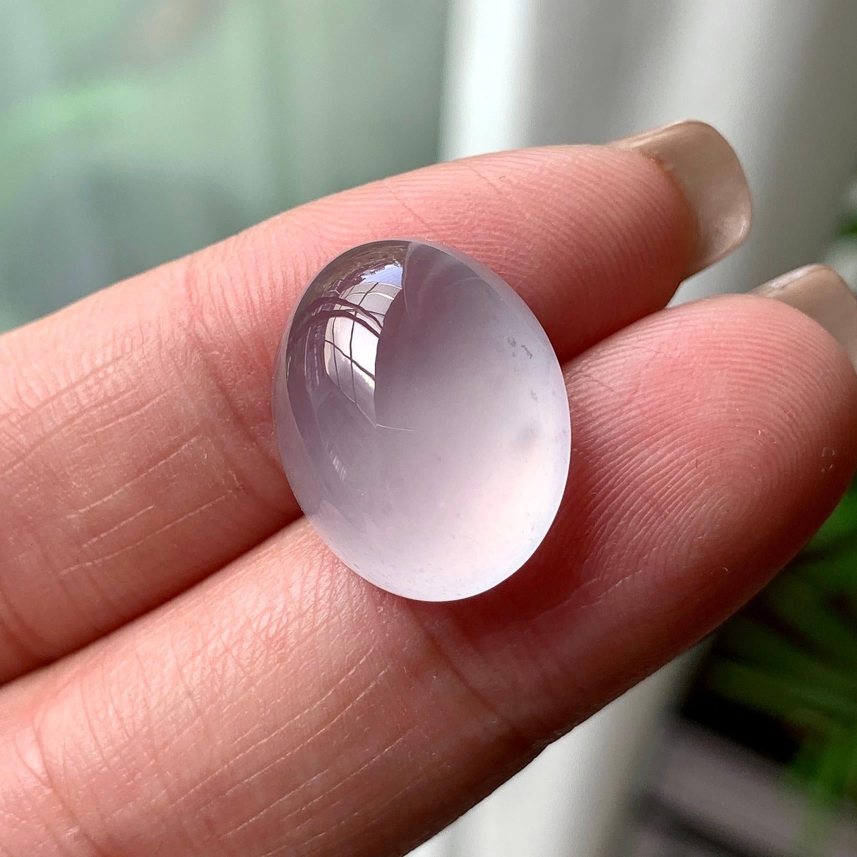 冰种无色蛋面裸石 天然缅甸A货翡翠（yc356845）