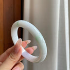 细糯冰淡椿彩翡翠平安镯（56.5mm）（yc283244）