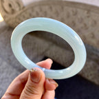 细糯种淡蓝底圆条手镯（53.3mm）（yc273586）