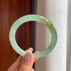 冰种晴底飘黄翡翠圆条手镯（55.2mm）（yc404806）