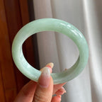 糯冰种晴底翡翠平安镯（56.5mm）（yc217413）