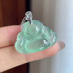 18k金扣冰种晴绿底翡翠佛公（yc241868）