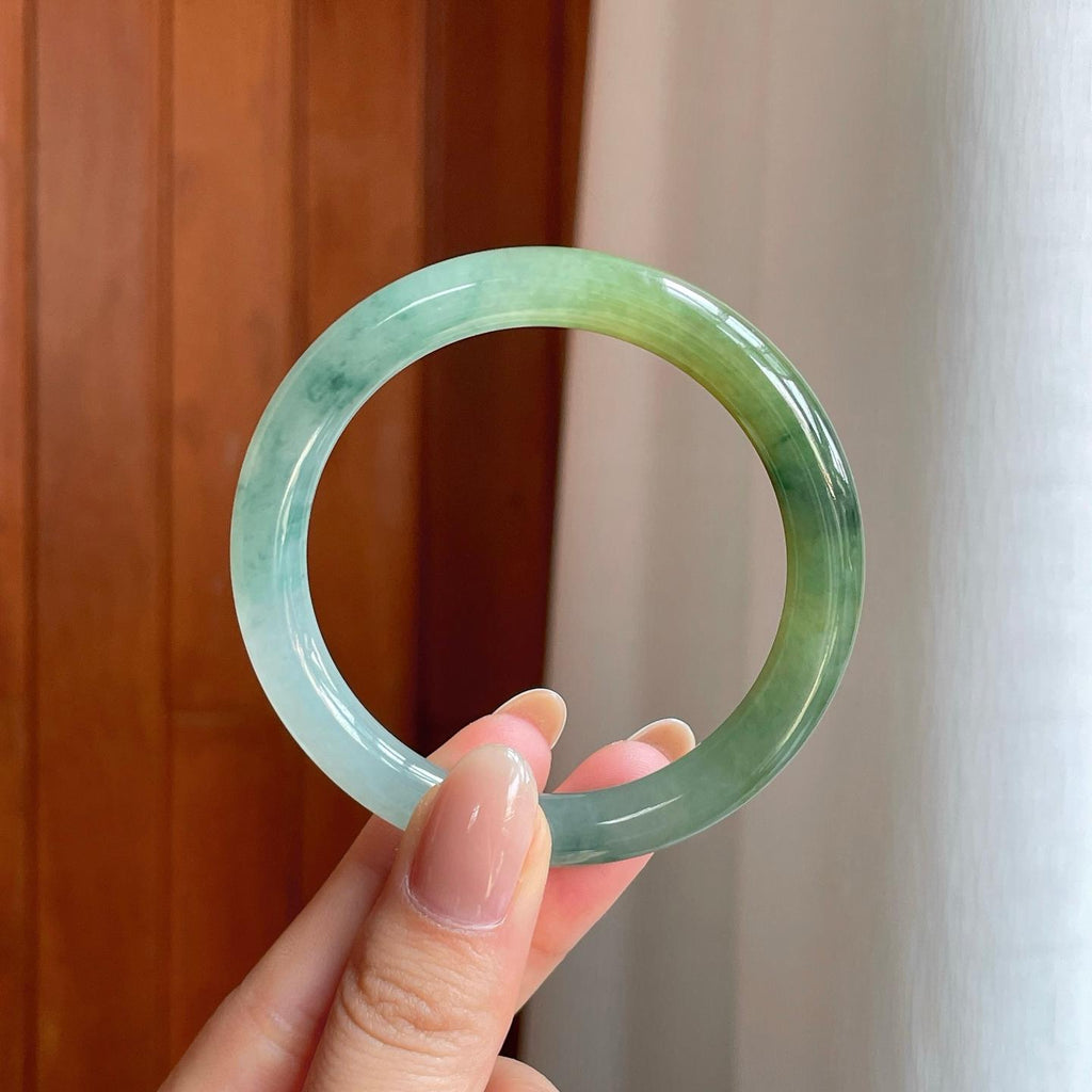 冰种黄翡飘花特色镯（51.6mm）（yc374100）