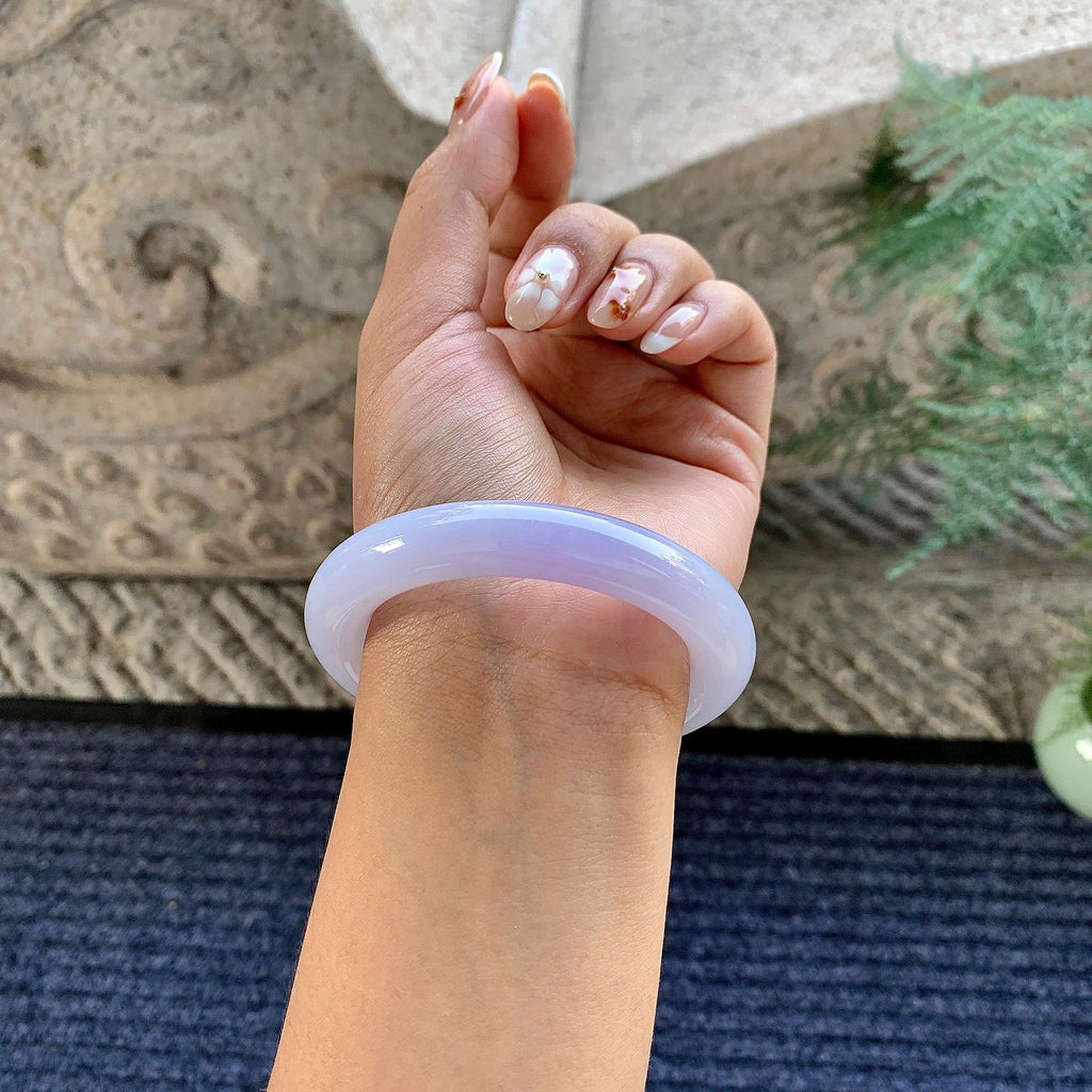 细糯种淡紫罗兰圆条手镯（53.4mm）（yc243437）