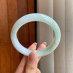 糯冰淡春彩翡翠平安镯（58.6mm）（yc375386）