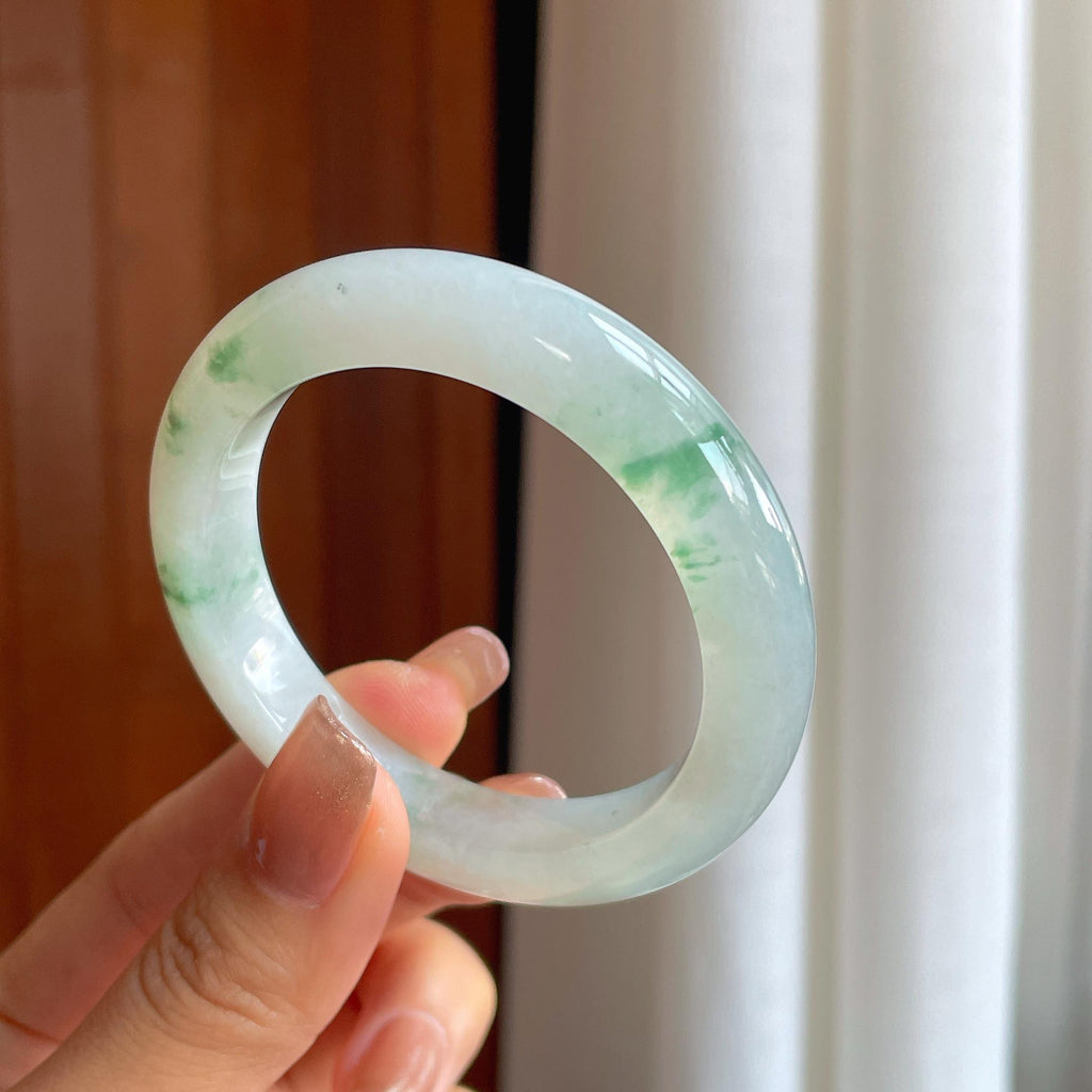 糯冰飘花翡翠平安镯（50.8mm）（yc366989）