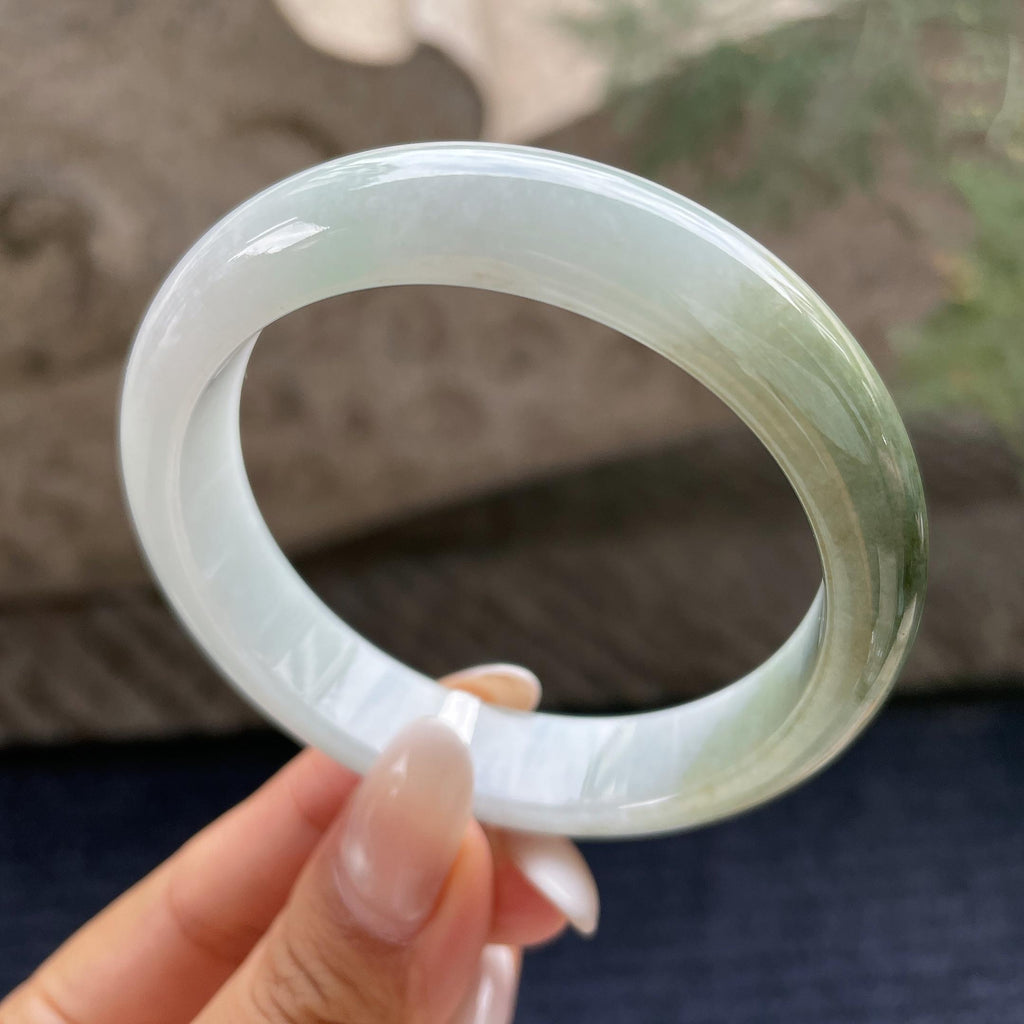 细糯种油青色正圈平安镯56圈      天然缅甸A货翡翠（yc421271）