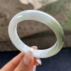 细糯种油青色正圈平安镯56圈      天然缅甸A货翡翠（yc421271）