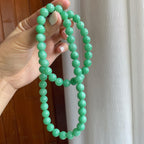 细糯种满绿翡翠珠串项链（yc257272）