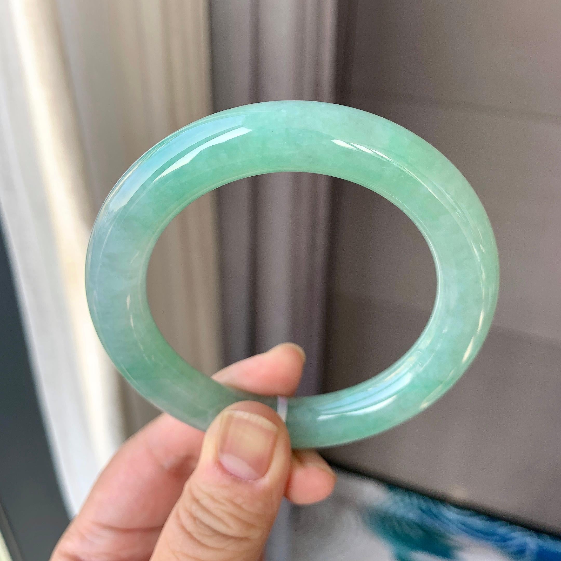 糯冰种晴底圆条手镯（57mm）（yc262772）