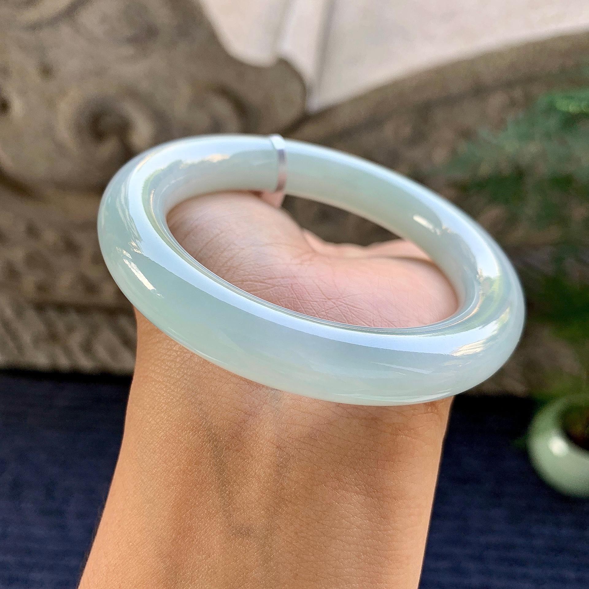 细糯种带底色圆条手镯（55mm）（yc249448）