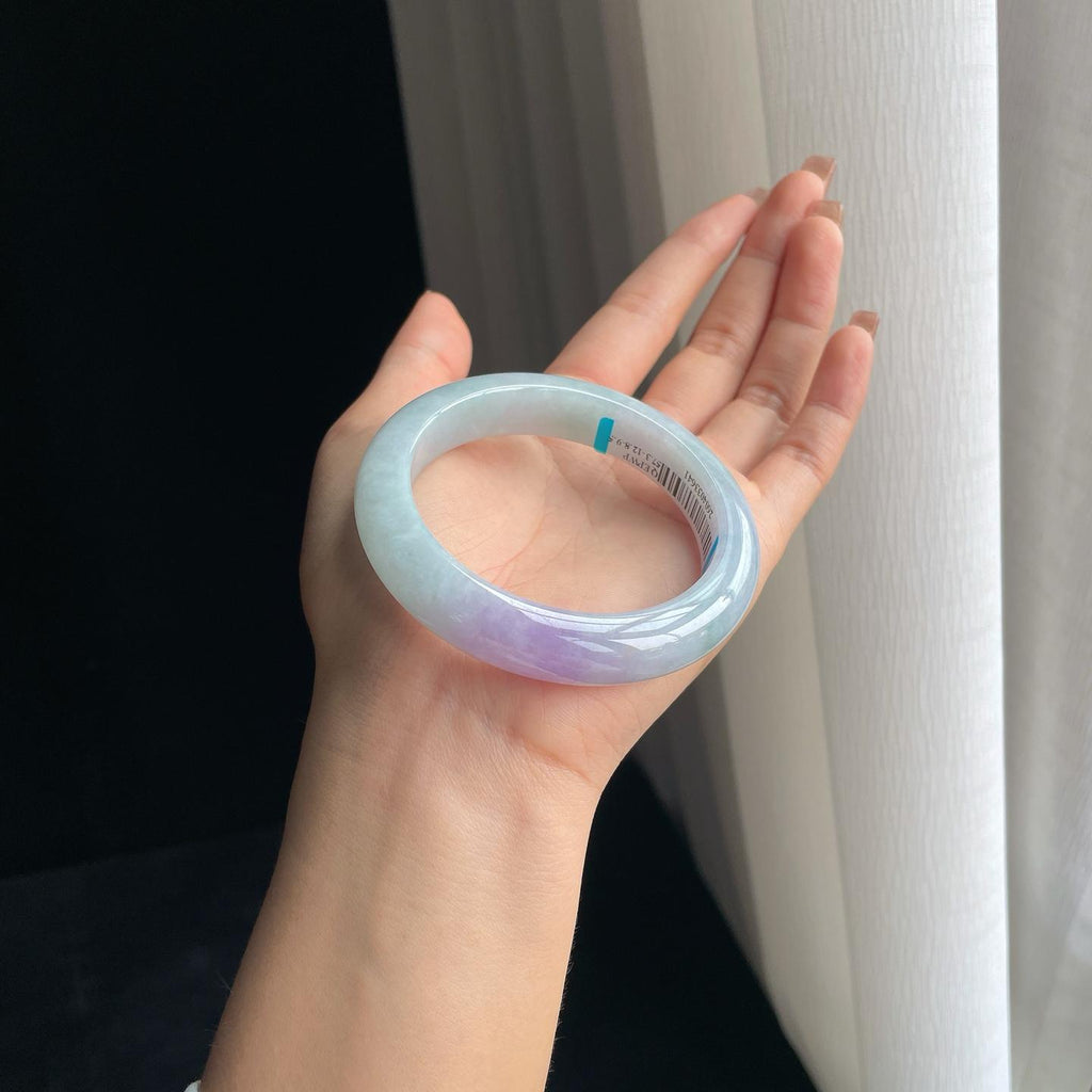 糯冰紫罗兰翡翠平安镯（57mm）（yc374243）