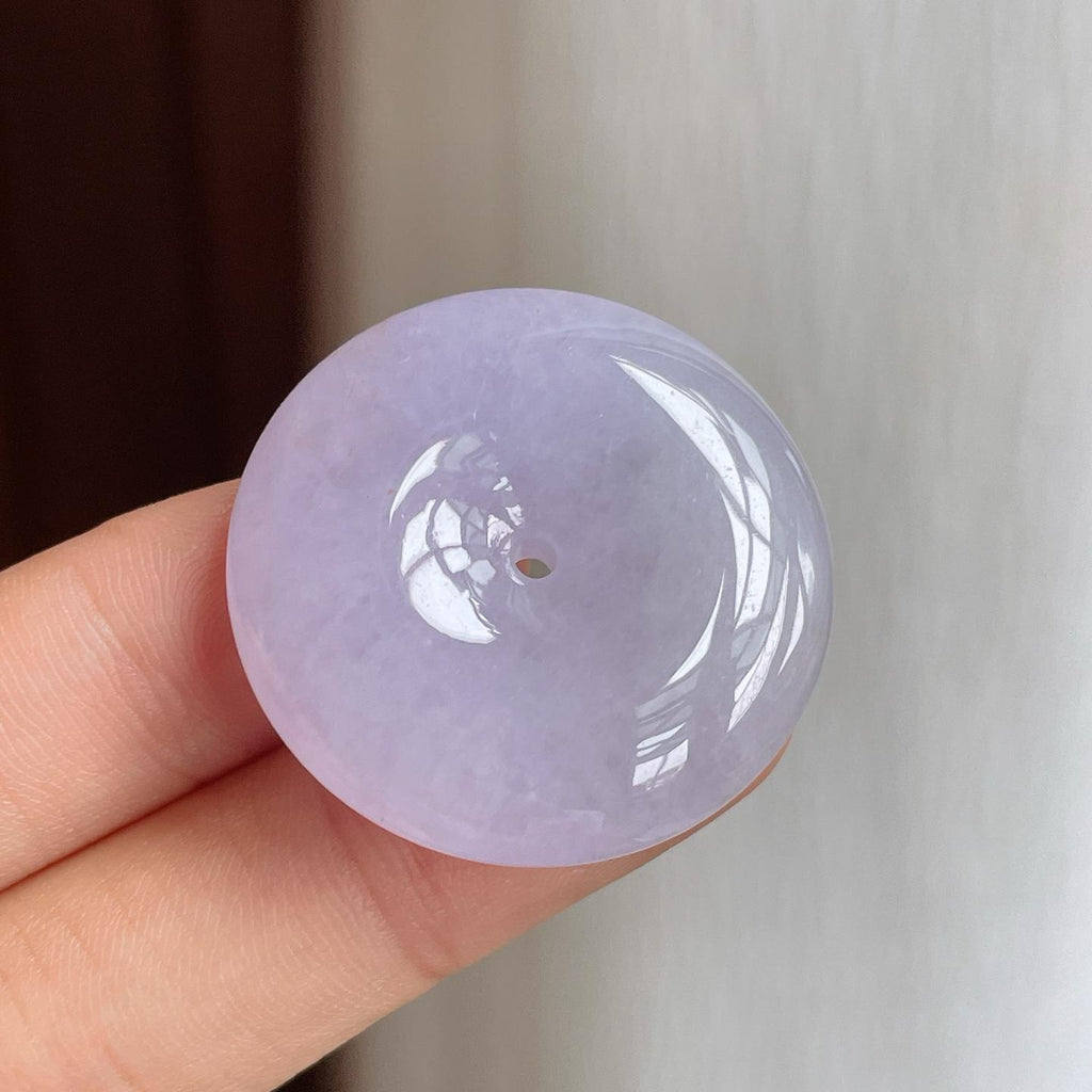 糯冰紫罗兰翡翠平安扣（yc248481）