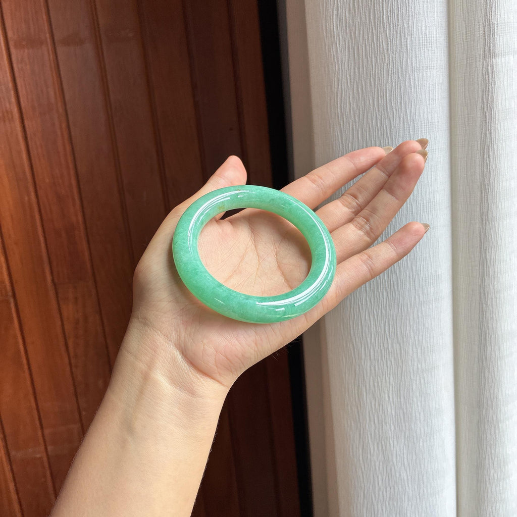 糯冰满圈果绿圆条手镯（55.5mm）（yc420199）