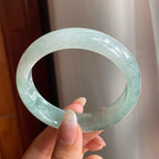 糯冰种飘花翡翠平安镯（56.3mm）（yc217253）