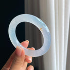 冰种洒金特色翡翠圆条手镯（54.7mm)（yc397125）