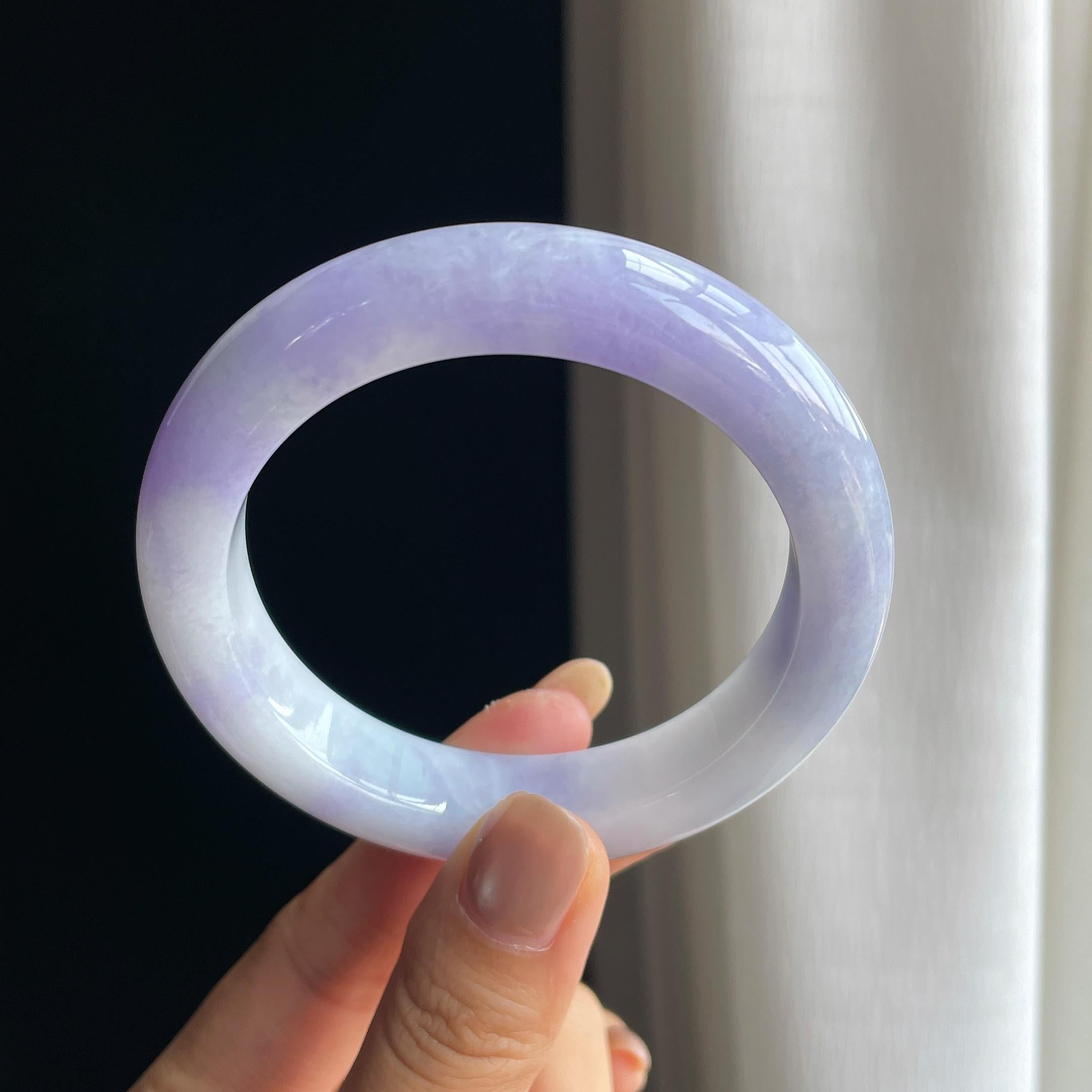 糯冰紫罗兰翡翠平安镯（57.5mm）（yc413684）