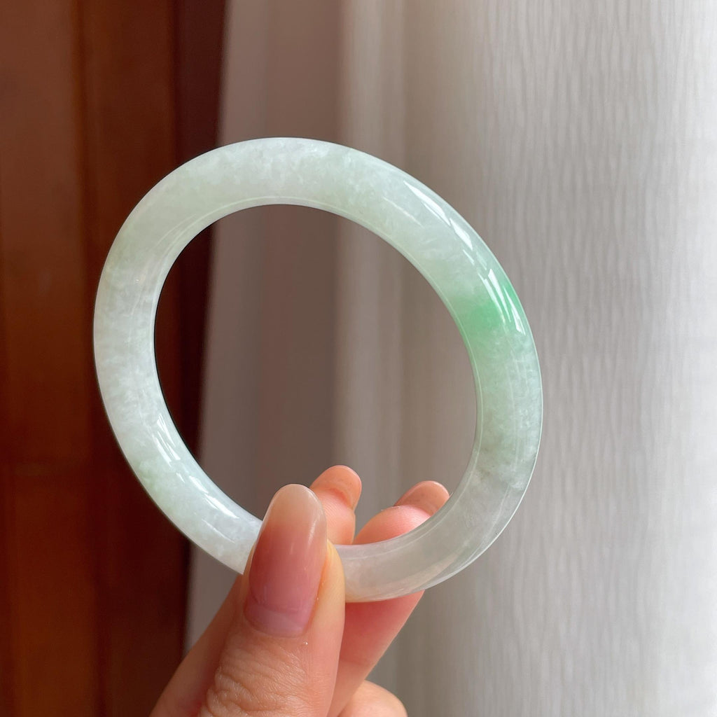 糯冰黄翡特色翡翠圆条手镯（52.7mm)（yc350442）