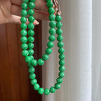 糯种满绿翡翠珠串项链（yc247168）