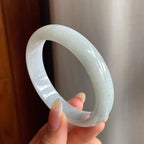 糯冰种淡底色翡翠平安镯（54mm）（yc217401）