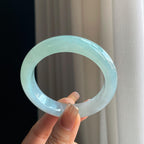 冰种蓝晴底翡翠平安镯（55.5mm）（yc376745）
