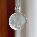 18k金镶玻璃种雪花棉翡翠无事牌（yc239388）