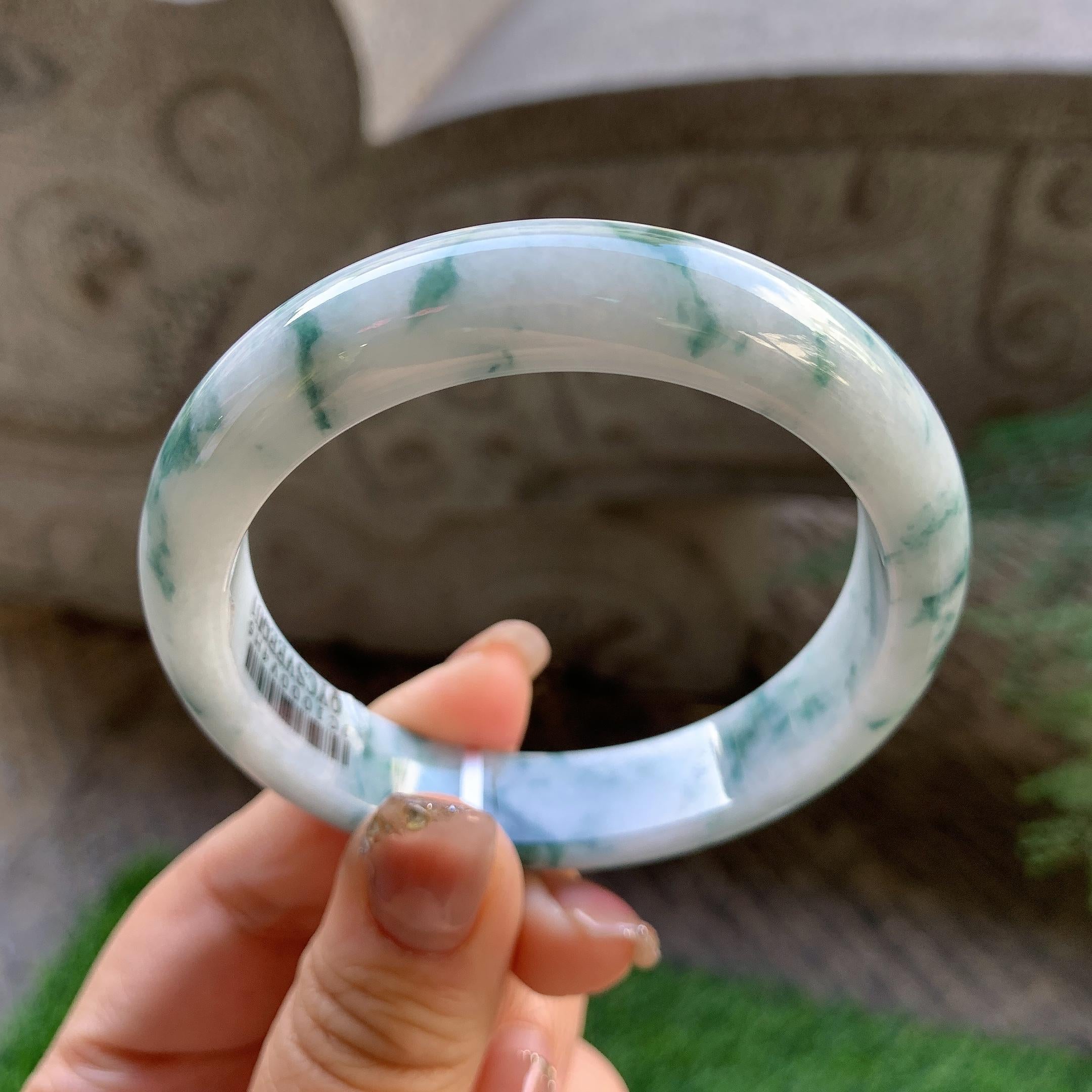 糯种飘花平安镯（56.8mm）（yc293329）