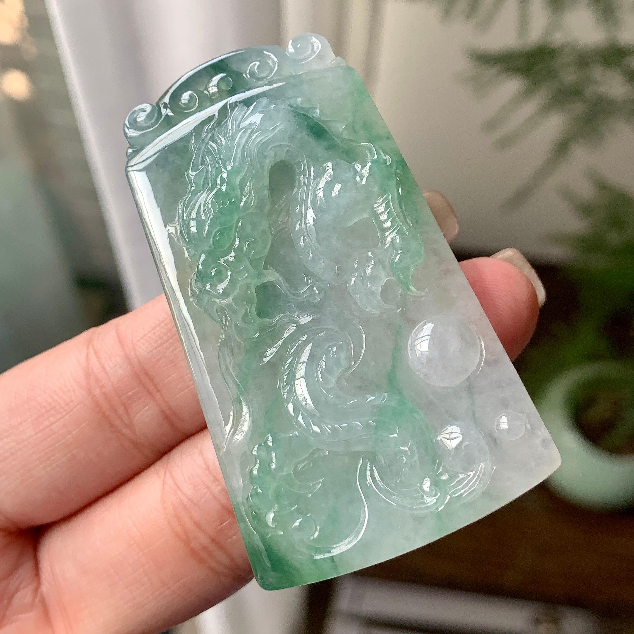 细糯种飘花龙牌挂件（yc284440）