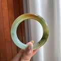 糯冰黄翡飘花特色圆条手镯 53圈 天然缅甸A货翡翠（yc697715）