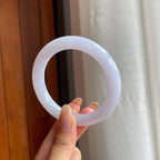 糯冰紫罗兰翡翠圆条手镯（56mm)（yc415548）
