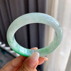 糯冰种飘绿平安镯（54.7mm）（yc200612）