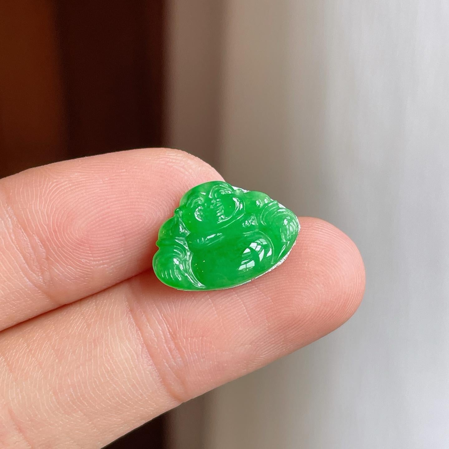 铜托糯种满绿翡翠佛公（yc249144）