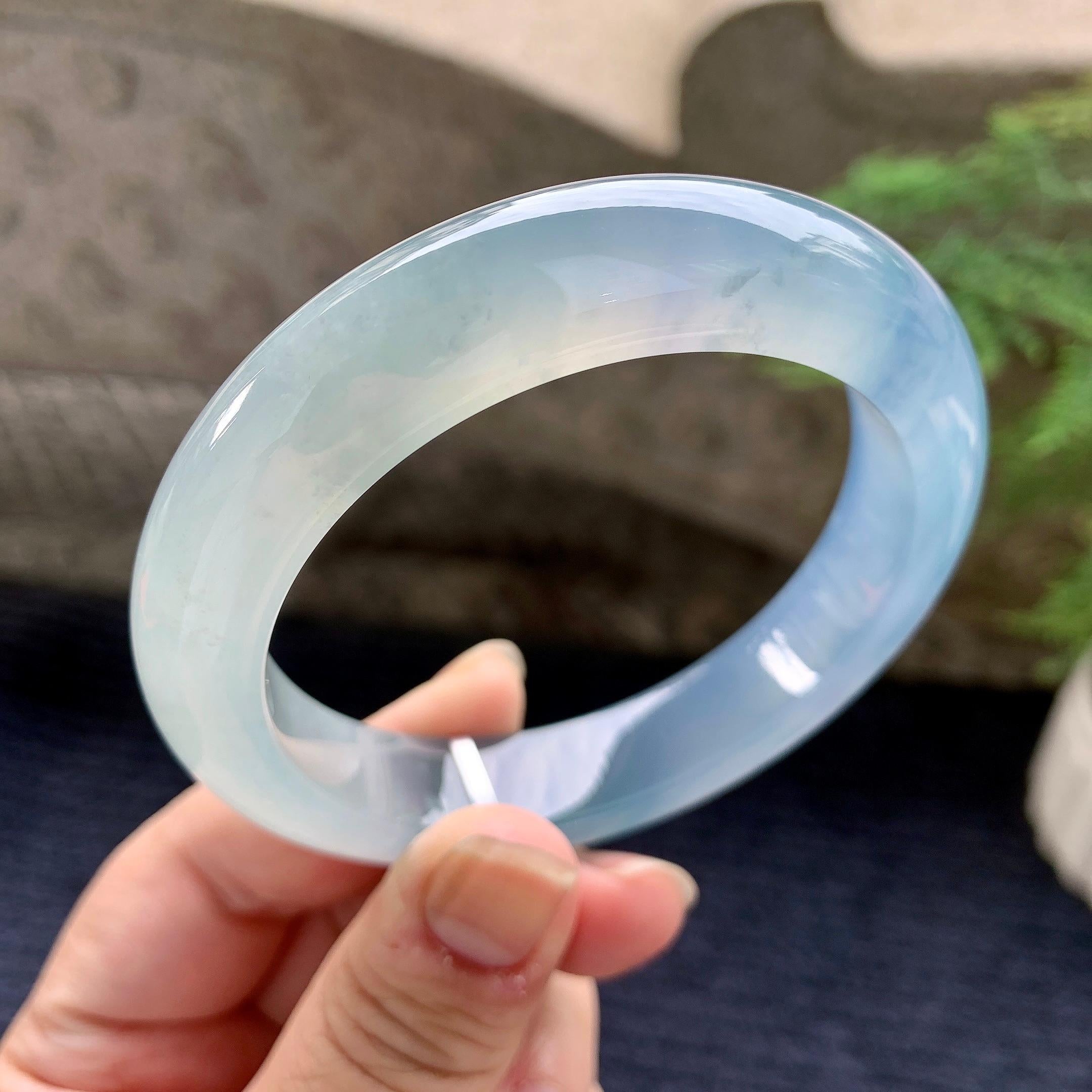 冰种紫罗兰平安镯（58.4mm）（yc253067）