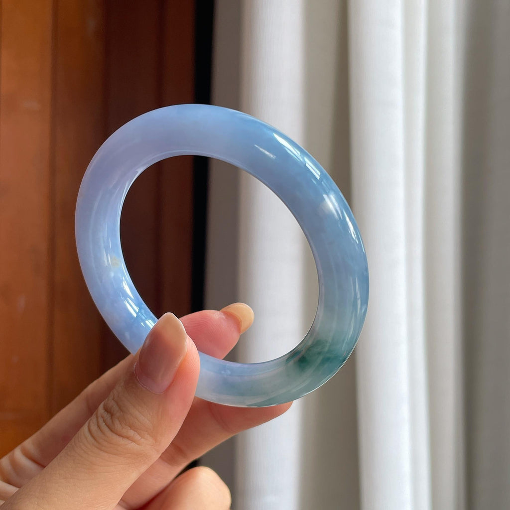糯冰紫罗兰飘花圆条手镯（53mm）（yc422965）
