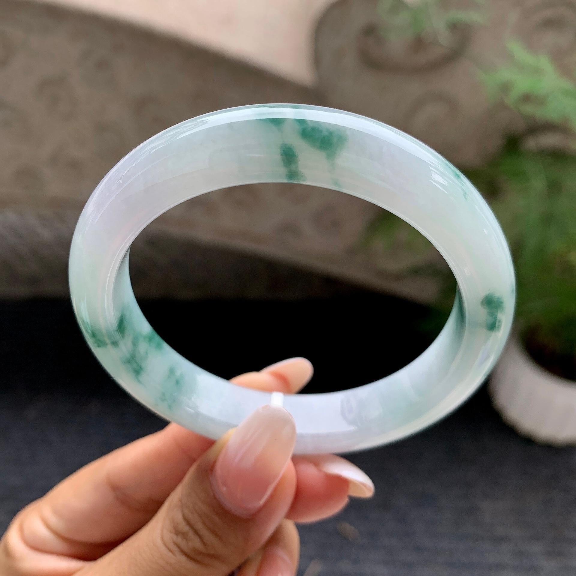 细糯种飘花平安镯（56.8mm）（yc196514）
