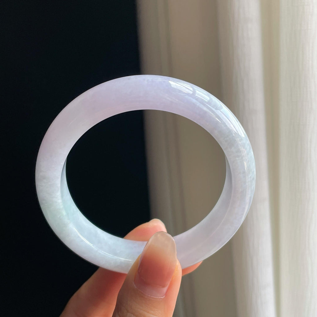 糯冰淡紫罗兰翡翠平安镯（55.8mm）（yc343930）