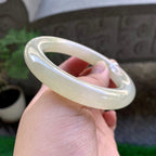 糯冰种黄翡圆条手镯（54.8mm）（yc229797）