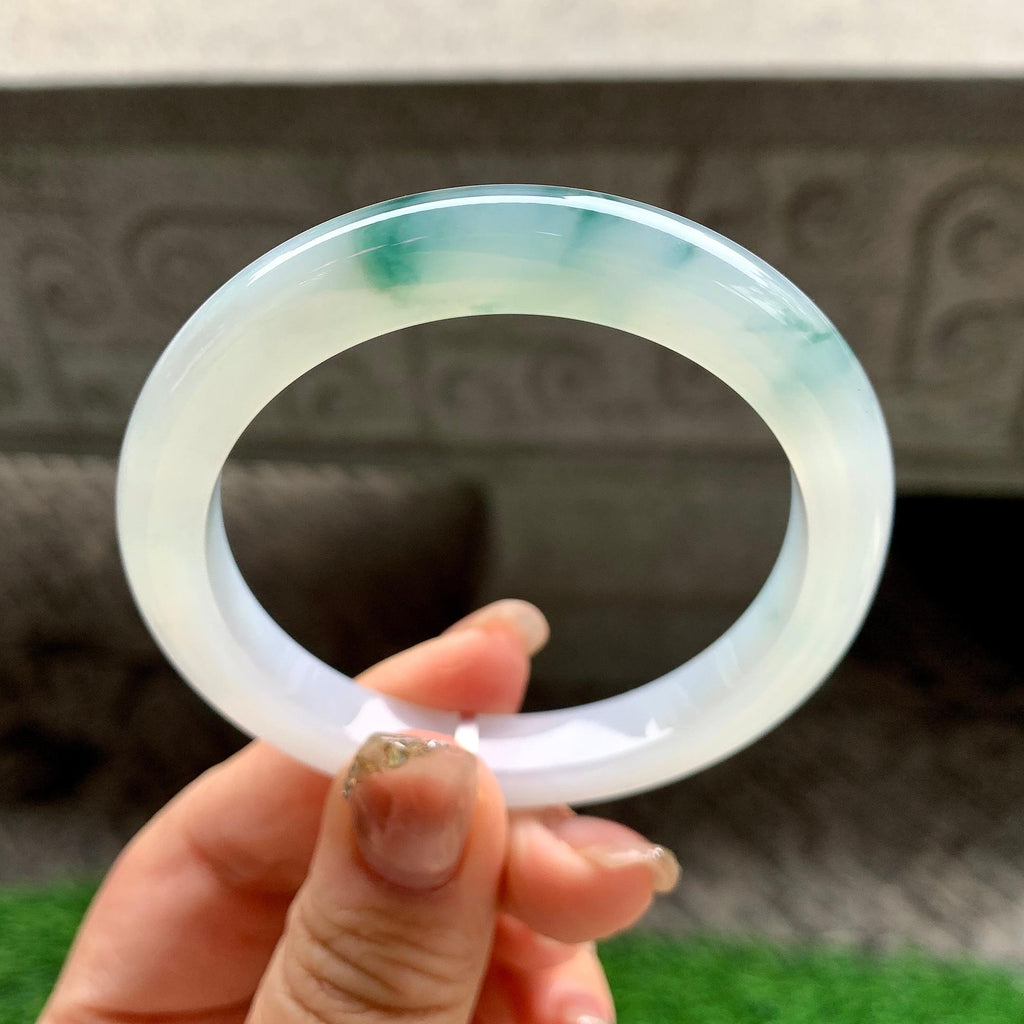 糯冰种飘花平安镯（52.8mm）（yc288713）