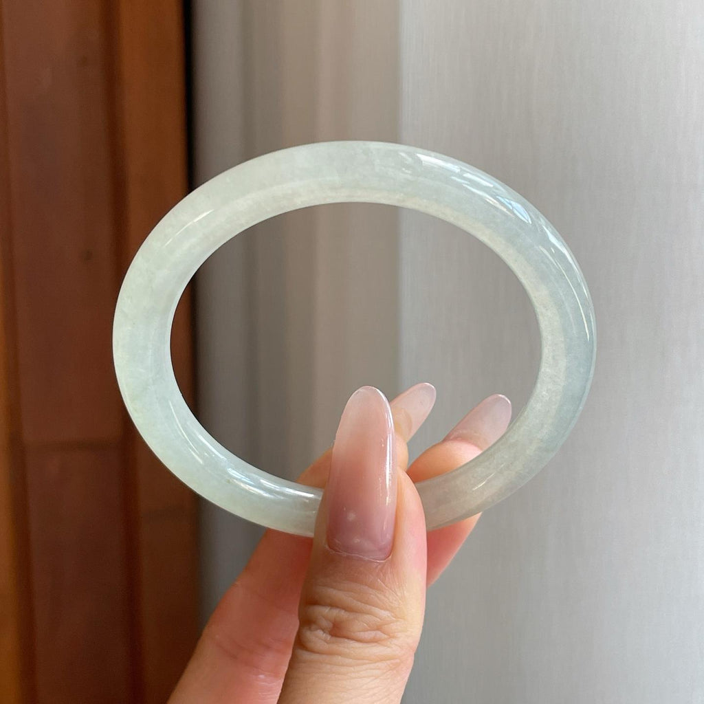 冰种淡晴底翡翠美人条手镯（53mm）（yc278676）