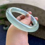 冰种淡蓝底圆条手镯（58.5mm）（yc249474）